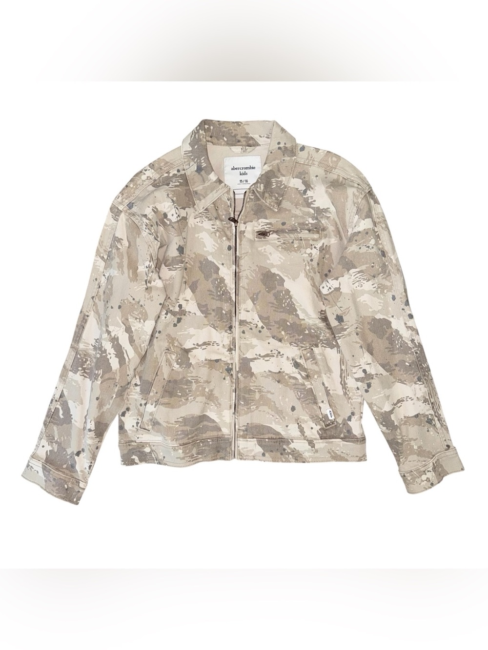 Abercrombie Kids Cream Camo Zip Jacket